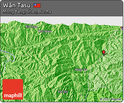 Political 3D Map of Wān Tasu