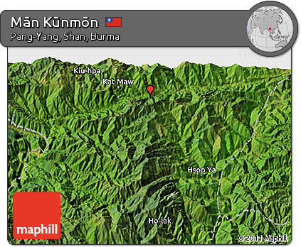 Satellite 3D Map of Mān Kūnmōn