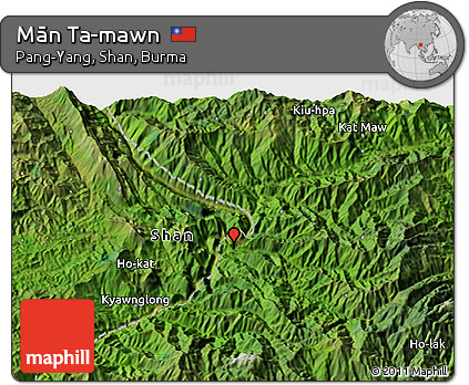 Satellite 3D Map of Mān Ta-mawn