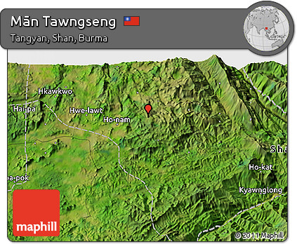 Satellite 3D Map of Mān Tawngseng