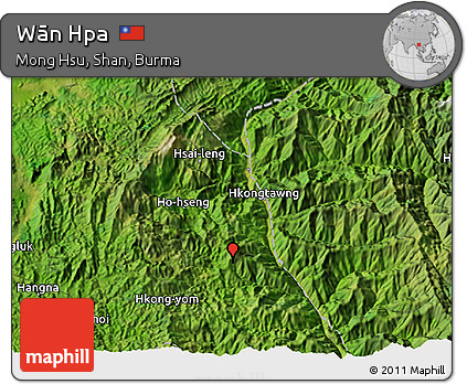 Satellite 3D Map of Wān Hpa