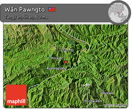 Satellite 3D Map of Wān Pawngto