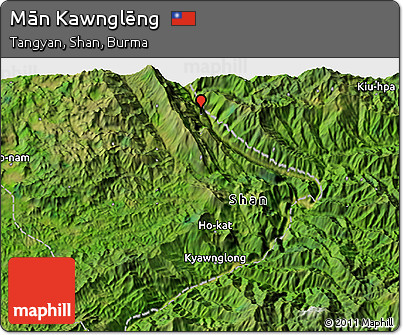Satellite 3D Map of Mān Kawnglēng