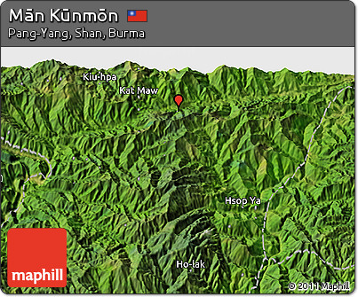Satellite 3D Map of Mān Kūnmōn