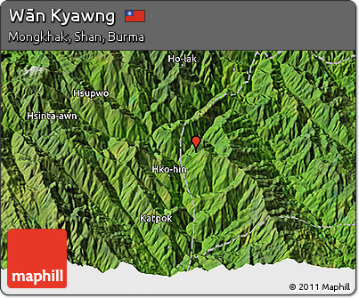 Satellite 3D Map of Wān Kyawng