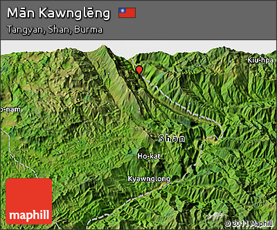 Satellite 3D Map of Mān Kawnglēng