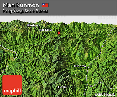 Satellite 3D Map of Mān Kūnmōn