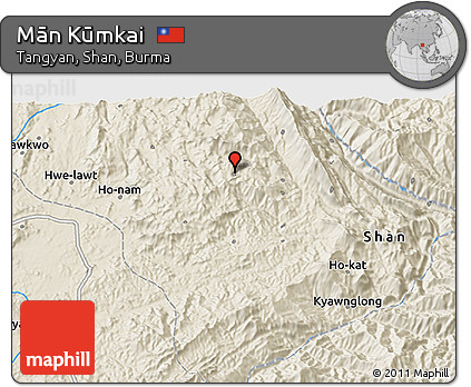 Shaded Relief 3D Map of Mān Kūmkai