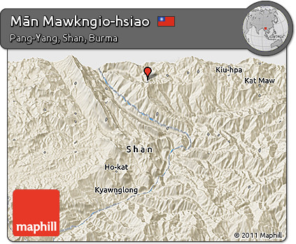Shaded Relief 3D Map of Mān Mawkngio-hsiao
