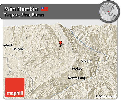 Shaded Relief 3D Map of Mān Namkin