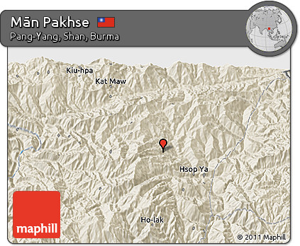 Shaded Relief 3D Map of Mān Pakhse