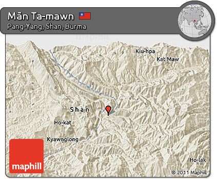 Shaded Relief 3D Map of Mān Ta-mawn