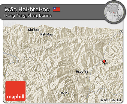 Shaded Relief 3D Map of Wān Hai-htai-no