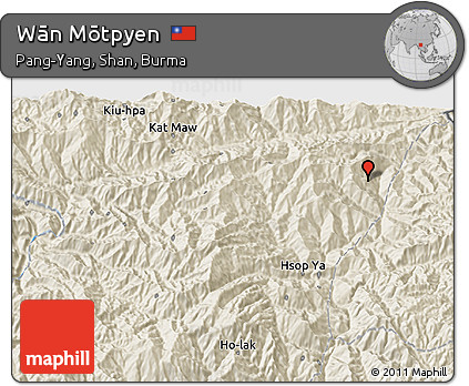 Shaded Relief 3D Map of Wān Mōtpyen