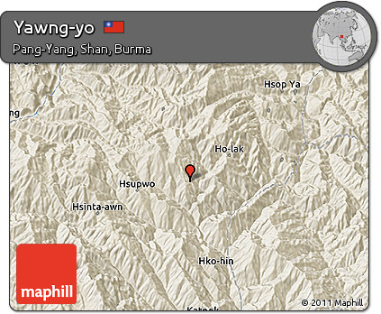 Shaded Relief 3D Map of Yawng-yo