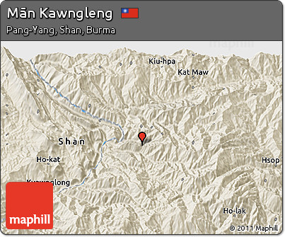 Shaded Relief 3D Map of Mān Kawngleng