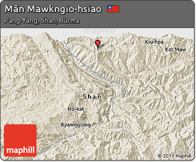 Shaded Relief 3D Map of Mān Mawkngio-hsiao