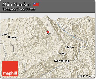 Shaded Relief 3D Map of Mān Namkin