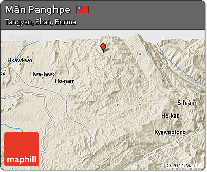 Shaded Relief 3D Map of Mān Panghpe