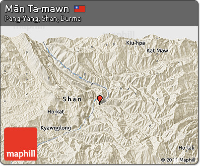 Shaded Relief 3D Map of Mān Ta-mawn