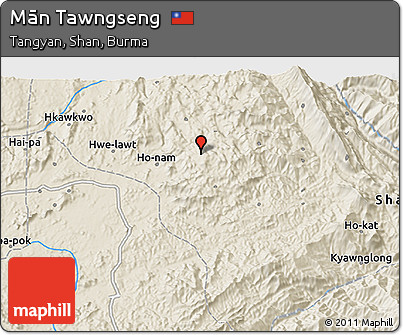 Shaded Relief 3D Map of Mān Tawngseng