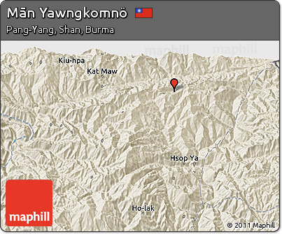 Shaded Relief 3D Map of Mān Yawngkomnö