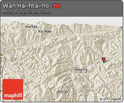Shaded Relief 3D Map of Wān Hai-htai-no
