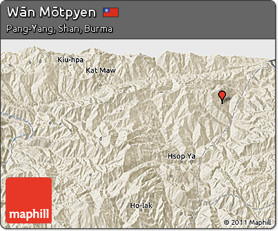 Shaded Relief 3D Map of Wān Mōtpyen