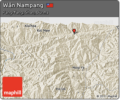 Shaded Relief 3D Map of Wān Nampang