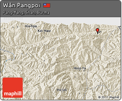 Shaded Relief 3D Map of Wān Pangpoi