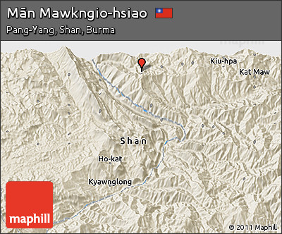 Shaded Relief 3D Map of Mān Mawkngio-hsiao
