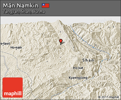 Shaded Relief 3D Map of Mān Namkin