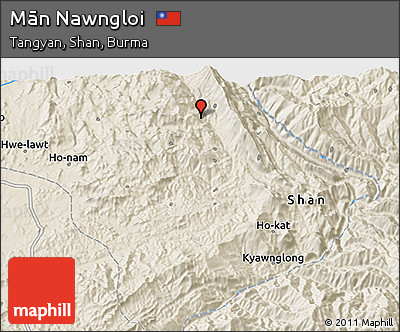 Shaded Relief 3D Map of Mān Nawngloi