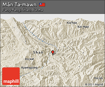 Shaded Relief 3D Map of Mān Ta-mawn