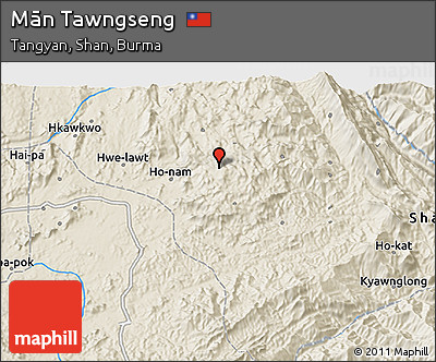 Shaded Relief 3D Map of Mān Tawngseng