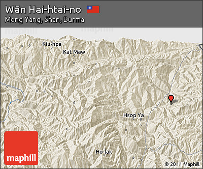 Shaded Relief 3D Map of Wān Hai-htai-no