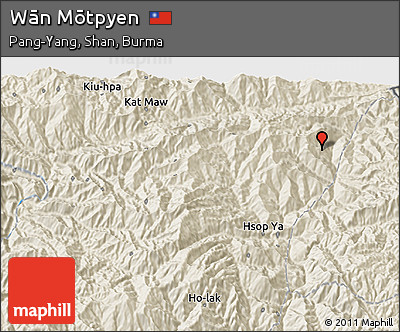 Shaded Relief 3D Map of Wān Mōtpyen