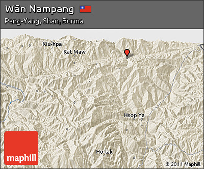 Shaded Relief 3D Map of Wān Nampang