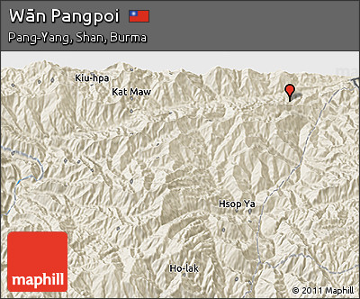 Shaded Relief 3D Map of Wān Pangpoi