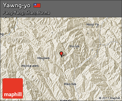 Shaded Relief 3D Map of Yawng-yo