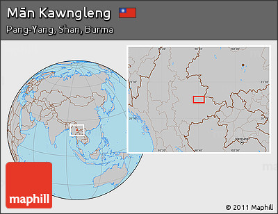 Gray Location Map of Mān Kawngleng