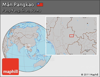 Gray Location Map of Mān Pangkao