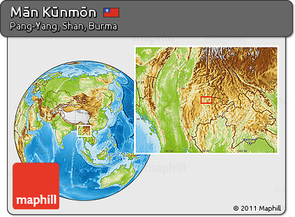 Physical Location Map of Mān Kūnmōn
