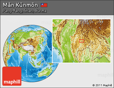 Physical Location Map of Mān Kūnmōn