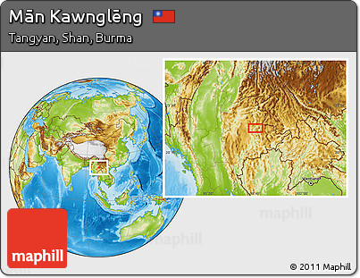 Physical Location Map of Mān Kawnglēng