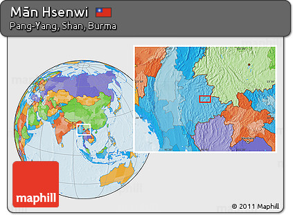 Political Location Map of Mān Hsenwi