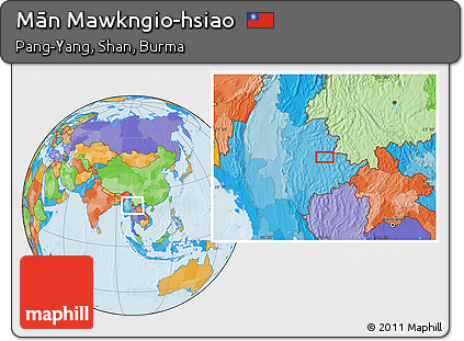 Political Location Map of Mān Mawkngio-hsiao