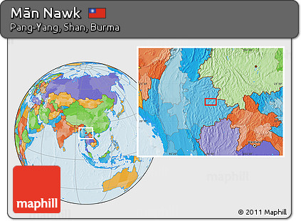 Political Location Map of Mān Nawk