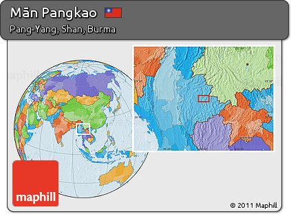 Political Location Map of Mān Pangkao