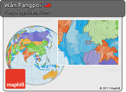 Political Location Map of Wān Pangpoi